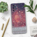 Red and Blue Glowing Orbs with Silver Sparkle - Premium Vinyl Skin Decal for Samsung Galaxy S25 Ultra, S24, S23, S22 & All Galaxy S Models