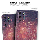 Red and Blue Glowing Orbs with Silver Sparkle - Premium Vinyl Skin Decal for Samsung Galaxy S25 Ultra, S24, S23, S22 & All Galaxy S Models