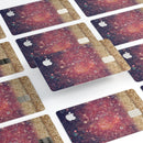 Red and Blue Unfocused Orbs with Gold  - Premium Protective Decal Skin-Kit for the Apple Credit Card