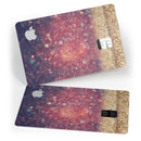 Red and Blue Unfocused Orbs with Gold  - Premium Protective Decal Skin-Kit for the Apple Credit Card