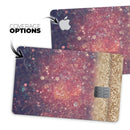 Red and Blue Unfocused Orbs with Gold  - Premium Protective Decal Skin-Kit for the Apple Credit Card