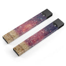 Red and Blue Unfocused Orbs with Gold  - Premium Decal Protective Skin-Wrap Sticker compatible with the Juul Labs vaping device