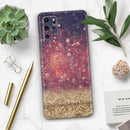 Red and Blue Unfocused Orbs with Gold - Premium Vinyl Skin Decal for Samsung Galaxy S25 Ultra, S24, S23, S22 & All Galaxy S Models