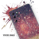 Red and Blue Unfocused Orbs with Gold - Premium Vinyl Skin Decal for Samsung Galaxy S25 Ultra, S24, S23, S22 & All Galaxy S Models