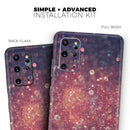 Red and Blue Unfocused Orbs with Gold - Premium Vinyl Skin Decal for Samsung Galaxy S25 Ultra, S24, S23, S22 & All Galaxy S Models