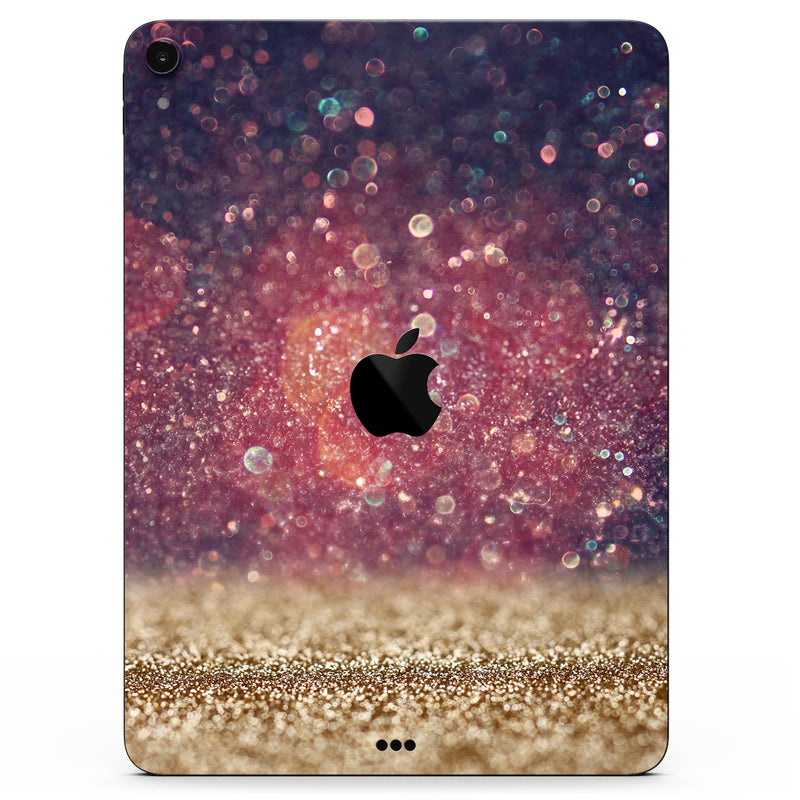 Red and Blue Unfocused Orbs with Gold  - Full Body Skin Decal for the Apple iPad Pro 12.9", 11", 10.5", 9.7", Air or Mini (All Models Available)