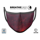 Red and Burgandy Geometric Shapes - Made in USA Mouth Cover Unisex Anti-Dust Cotton Blend Reusable & Washable Face Mask with Adjustable Sizing for Adult or Child
