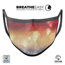 Red and Gold Unfocused Glowing Orbs - Made in USA Mouth Cover Unisex Anti-Dust Cotton Blend Reusable & Washable Face Mask with Adjustable Sizing for Adult or Child