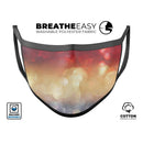 Red and Gold Unfocused Glowing Orbs - Made in USA Mouth Cover Unisex Anti-Dust Cotton Blend Reusable & Washable Face Mask with Adjustable Sizing for Adult or Child