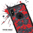Red and Gray Digital Camouflage - Skin Kit for the iPhone OtterBox Cases