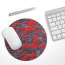 Red and Gray Digital Camouflage// WaterProof Rubber Foam Backed Anti-Slip Mouse Pad for Home Work Office or Gaming Computer Desk