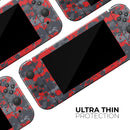 Red and Gray Digital Camouflage // Skin Decal Wrap Kit for Nintendo Switch Console & Dock, Joy-Cons, Pro Controller, Lite, 3DS XL, 2DS XL, DSi, or Wii - Vinyl Skin Wrap for Nintendo Switch 2, OLED, Lite, Pro Controller, Wii & Classic Handhelds