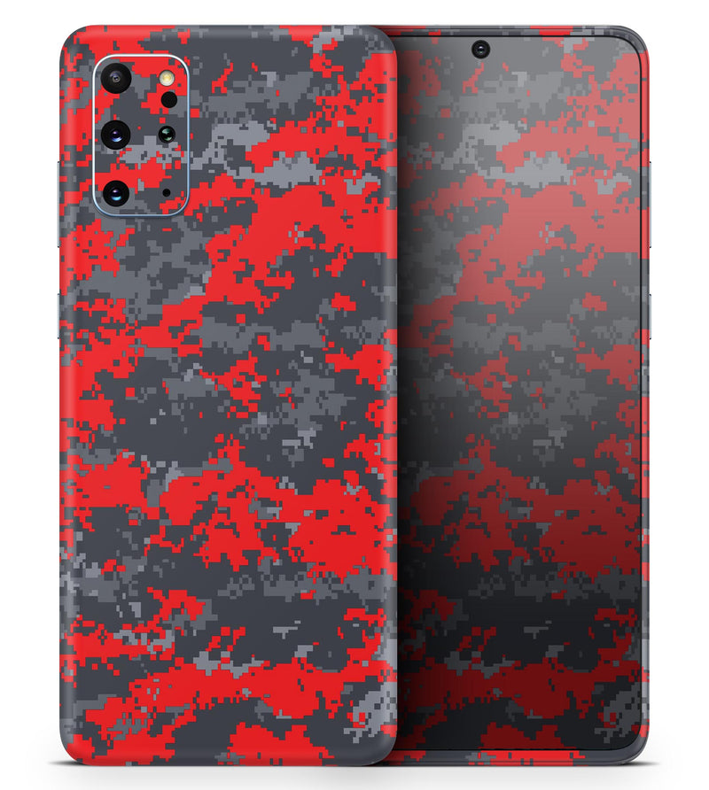 Red and Gray Digital Camouflage - Skin-Kit for the Samsung Galaxy S-Series S20, S20 Plus, S20 Ultra , S10 & others (All Galaxy Devices Available)
