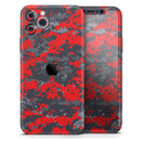 Red and Gray Digital Camouflage - Protective Skin Wrap & Decal – Compatible with iPhone SE to iPhone 17 Pro Max (All Models)