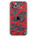 Red and Gray Digital Camouflage - Protective Skin Wrap & Decal – Compatible with iPhone SE to iPhone 17 Pro Max (All Models)