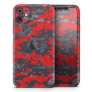 Red and Gray Digital Camouflage - Protective Skin Wrap & Decal – Compatible with iPhone SE to iPhone 17 Pro Max (All Models)