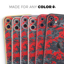 Red and Gray Digital Camouflage - Protective Skin Wrap & Decal – Compatible with iPhone SE to iPhone 17 Pro Max (All Models)
