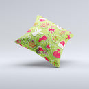 Red and Green Christmas Icons ink-Fuzed Decorative Throw Pillow