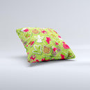 Red and Green Christmas Icons ink-Fuzed Decorative Throw Pillow