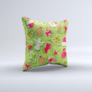 Red and Green Christmas Icons ink-Fuzed Decorative Throw Pillow