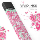Red and Green Floral Ethnic - Premium Decal Protective Skin-Wrap Sticker compatible with the Juul Labs vaping device
