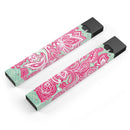Red and Green Floral Ethnic - Premium Decal Protective Skin-Wrap Sticker compatible with the Juul Labs vaping device