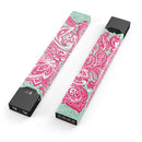Red and Green Floral Ethnic - Premium Decal Protective Skin-Wrap Sticker compatible with the Juul Labs vaping device