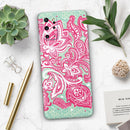 Red and Green Floral Ethnic - Premium Vinyl Skin Decal for Samsung Galaxy S25 Ultra, S24, S23, S22 & All Galaxy S Models