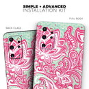 Red and Green Floral Ethnic - Premium Vinyl Skin Decal for Samsung Galaxy S25 Ultra, S24, S23, S22 & All Galaxy S Models