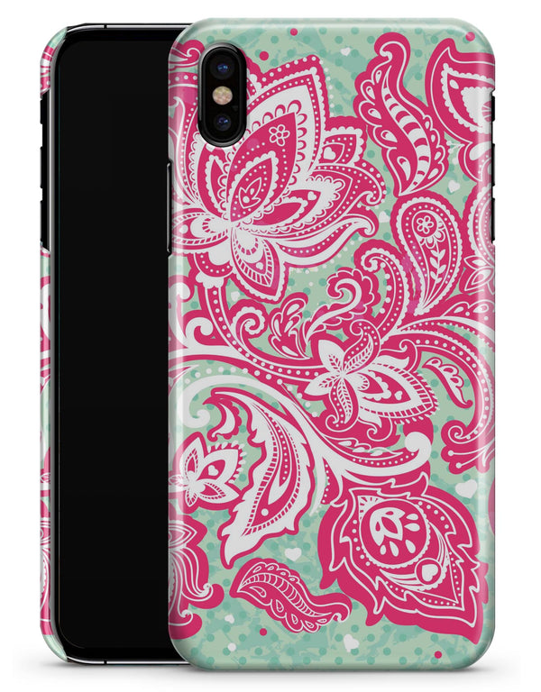 Red and Green Floral Ethnic - iPhone X Clipit Case
