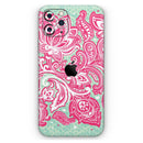 Red and Green Floral Ethnic - Protective Skin Wrap & Decal – Compatible with iPhone SE to iPhone 17 Pro Max (All Models)