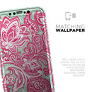 Red and Green Floral Ethnic - Protective Skin Wrap & Decal – Compatible with iPhone SE to iPhone 17 Pro Max (All Models)