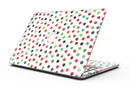 Red and Green Watercolor Dots over White - MacBook Pro with Retina Display Full-Coverage Skin Kit