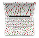 Red and Green Watercolor Dots over White - MacBook Pro with Retina Display Full-Coverage Skin Kit