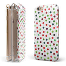 Red and Green Watercolor Dots over White iPhone 6/6s or 6/6s Plus 2-Piece Hybrid INK-Fuzed Case