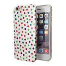 Red and Green Watercolor Dots over White iPhone 6/6s or 6/6s Plus 2-Piece Hybrid INK-Fuzed Case