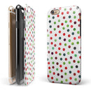 Red and Green Watercolor Dots over White iPhone 6/6s or 6/6s Plus 2-Piece Hybrid INK-Fuzed Case