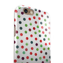 Red and Green Watercolor Dots over White iPhone 6/6s or 6/6s Plus 2-Piece Hybrid INK-Fuzed Case