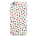 Red and Green Watercolor Dots over White iPhone 6/6s or 6/6s Plus 2-Piece Hybrid INK-Fuzed Case