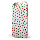 Red and Green Watercolor Dots over White iPhone 6/6s or 6/6s Plus 2-Piece Hybrid INK-Fuzed Case