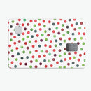 Red and Green Watercolor Dots over White - Premium Protective Decal Skin-Kit for the Apple Credit Card