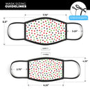 Red and Green Watercolor Dots over White - Made in USA Mouth Cover Unisex Anti-Dust Cotton Blend Reusable & Washable Face Mask with Adjustable Sizing for Adult or Child