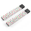 Red and Green Watercolor Dots over White - Premium Decal Protective Skin-Wrap Sticker compatible with the Juul Labs vaping device