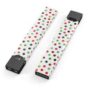 Red and Green Watercolor Dots over White - Premium Decal Protective Skin-Wrap Sticker compatible with the Juul Labs vaping device