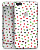 Red and Green Watercolor Dots over White - Skin-kit for the iPhone 8 or 8 Plus