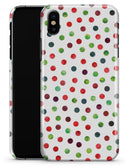 Red and Green Watercolor Dots over White - iPhone X Clipit Case