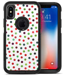 Red and Green Watercolor Dots over White - iPhone X OtterBox Case & Skin Kits