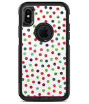 Red and Green Watercolor Dots over White - iPhone X OtterBox Case & Skin Kits