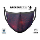 Red and Purple Geometric Triangles - Made in USA Mouth Cover Unisex Anti-Dust Cotton Blend Reusable & Washable Face Mask with Adjustable Sizing for Adult or Child