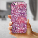 Red and Purple Paint Mix with White Snowflakes iPhone 6/6s or 6/6s Plus 2-Piece Hybrid INK-Fuzed Case